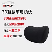 【OMyCar】3D凝膠車用頭枕 (凝膠材質 透氣舒適 車用靠枕 車用頭頸枕 慢回彈記憶枕)