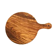 Arte in olivo 橄欖木圓形帶把手砧板 40x30cm 披薩盤 木盤 托盤 木砧板 切菜板