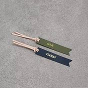 Be Two 手工皮件 ∣ 長條書籤 真皮書籤  1入×深藍正楷與 1入×抹茶綠正楷