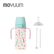 MOYUUM 韓國 PPSU 彈蓋 吸管學飲水杯 270ml - 派對系列-薄荷綠