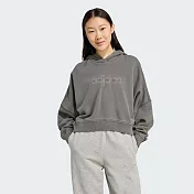 ADIDAS CROP HOODIE 女 連帽上衣 JW7296 L 灰色