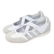 adidas 愛迪達 休閒鞋 Barreda Mary Jane 女鞋 瑪莉珍鞋 芭蕾風 白 銀 薄底 HQ7400 22.5cm WHITE/BEIGE