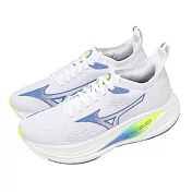 Mizuno 美津濃 慢跑鞋 Neo Zen 2 女鞋 白 藍 針織鞋面 襪套式 緩衝 運動鞋 J1GD2686-21 23cm WHITE/BLUE