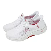 Skechers 休閒鞋 Go Walk Arch Fit 2.0 女鞋 白 紅 125337WRSL 23.5cm WHITE/RED/SILVER