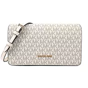 Michael Kors Jet Set 滿版翻蓋斜背包- 米白