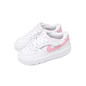 Nike 小童鞋 Force 1 Low Easyon TD 白 粉 魔鬼氈 休閒鞋 IH4491-115 14cm WHITE/PINK