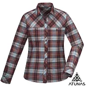 【ATUNAS 歐都納】女款中空蓄熱纖維保暖長袖格紋襯衫/大尺碼A1SH2502W- S 紅藍格