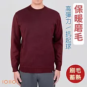 IOIIOI 長袖保暖圓領衫 內磨毛T恤 蓄熱保暖 舒適天絲棉 抗起球處理 25923150  M 紅色