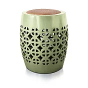 【C’est Chic】玉玲瓏榆木透雕圓凳-幅34cm-4色可選 風化豆綠