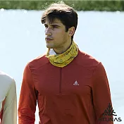 【ATUNAS 歐都納】男款抑菌耐磨長袖排汗立領衫/拉鍊衫/POLO衫A1PSGZ03M- L 橙紅