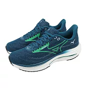 Mizuno 美津濃 慢跑鞋 Wave Rider 29 男鞋 藍 綠 波浪片 避震 J1GC2503-56 25cm BLUE/GREEN