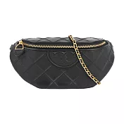 TORY BURCH Fleming 納帕皮革拉鍊腰包 (黑色)