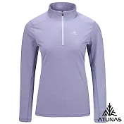【ATUNAS 歐都納】女款抑菌耐磨長袖排汗立領衫/拉鍊衫/POLO衫/大尺碼A1PSGZ04W- L 薰衣草紫