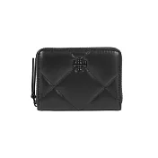 TORY BURCH Kira 黑釦拉鍊零錢袋ㄇ形拉鍊短夾 (黑色)