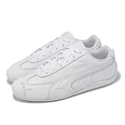 Puma 休閒鞋 Speedcat Full LTHR Wns 女鞋 白 賽車鞋 皮革 小白鞋 40591002 23cm WHITE/FEATHER GRAY
