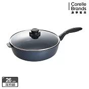 【美國康寧】Snapware WORLD KITCHEN 大金藍寶石鑄造不沾深煎鍋26cm(含蓋)