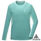 【ATUNAS 歐都納】男款環保再生循環長袖T恤/吸濕排汗快乾/抑菌抗臭/大尺碼A1TS2517MC- M 霧綠/深綠
