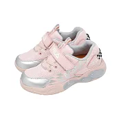 Fila 休閒鞋 J429A 中大童 小朋友 粉紅 銀 魔鬼氈 發光 燈鞋 斐樂 7J429A581 15cm PINK/SILVER