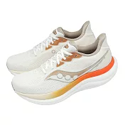 Saucony 索康尼 慢跑鞋 Triumph 23 男鞋 米白 橘 勝利23 緩震 訓練 S21023138 26cm IVORY/FIRE