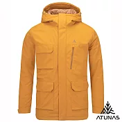 【ATUNAS 歐都納】男款防水透濕石墨烯科技纖維單件式連帽外套/大尺碼A1GA2535M- M 金黃棕