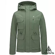 【ATUNAS 歐都納】女款防水透濕石墨烯科技纖維單件式連帽外套/大尺碼A1GA2536W- S 橄綠