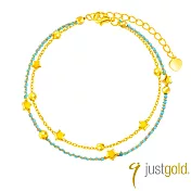 【Just Gold 鎮金店】幻彩祝福-星星 黃金手鍊(網路限定)