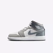 Nike Air Jordan 1 Mid SE GS [HF3193-100] 大童 運動休閒鞋 漆皮 AJ1 灰白 23 灰/白