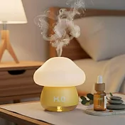 【H2O】療癒蘑菇頭拍拍燈加濕器 隨機加贈花果香精油1瓶  黃色