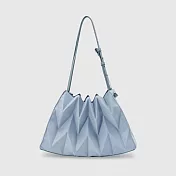 半月款設計｜Pavi studio 泰國新銳設計師.時尚W純色包.簡約設計.大容量.真皮背帶.摺疊肩背包.100%總代理 棉花糖藍