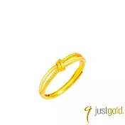 【Just Gold 鎮金店】結緣 可調式 黃金戒指 (網路限定) 港圍 11  金色