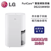 【限時優惠】LG 樂金 DE221MWE0 22公升 PuriCare? 雙變頻除濕機 除濕效率第一級 可退貨物稅