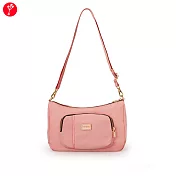 satana - Soldier 三層拉鍊斜背包- 霧櫻粉