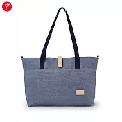 satana - Soldier 真皮磁釦托特包- 靜謐灰