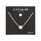 COACH Logo 刻印及水鑽鉚釘造型項鍊 (金色)