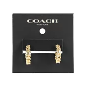 COACH 鉚釘及鎖鏈設計圓弧形針式耳環 (金色)