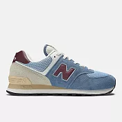 New Balance 紐巴倫 574 [U574SPR] 男女 運動休閒鞋 復古鞋 麂皮 舒適 穿搭 藍 23.5cm 藍/酒紅