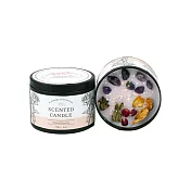 【野一夏】天然水晶能量香氛蠟燭 大豆蠟燭 花香 果香 擴香蠟燭 精油蠟燭 水晶擴香石 -法國薰衣草（主貴人、能量）