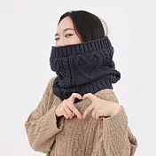 好我_Lulu麻花抓毛絨保暖脖圍 FREE 深藍