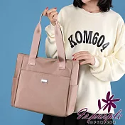 【iSPurple】純色時尚 手提尼龍輕便單肩托特包/顏色可選 紫色