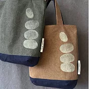 濁河良品 | 小布書袋11吋 疊石印花 - 過曝色系-沼澤綠