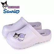 【HELLO KITTY】女 KUROMI 酷洛米 穆勒鞋 拖鞋 防水鞋 前包後空 輕量 厚底 一體成型 JP23 紫色