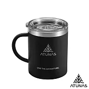【ATUNAS 歐都納】不鏽鋼雙層馬克杯300ml附杯蓋/登山露營杯A1KTGZ13- 黑