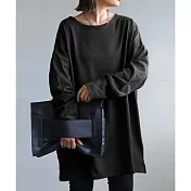 日本Antiqua｜一再回購｜100%純棉長袖T恤｜清爽俐落｜包色基本款｜單穿疊穿男女適用 L 黑色