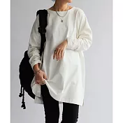 日本Antiqua｜一再回購｜100%純棉長袖T恤｜清爽俐落｜包色基本款｜單穿疊穿男女適用 L 白色