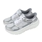 Skechers 健走鞋 Go Walk Max Cushioning 女鞋 白 銀 厚底 休閒鞋 125882WSL 22.5cm WHITE/SILVER