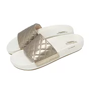 Skechers 拖鞋 Arch Fit Hyper Slide 女鞋 米白 金 彈力涼拖鞋 141711GLD 22cm GOLD