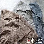 【日本桃雪】SEK抗菌防臭檜木鬆餅紋連帽浴巾 (礦藍) | 鈴木太太公司貨