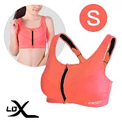 【LDX】極致透氣 機能壓縮專業拉鍊背心 運動內衣 女款(三色任選) 亮橘 S