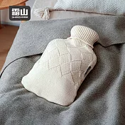 【日本霜山】注水式保溫暖手熱水袋/冷熱敷袋(附針織毛絨套)-1.8L