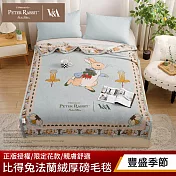 【PETER RABBIT】比得兔與V&A博物館 法蘭絨厚磅雙層毛毯-任選(150x200cm/正版授權/毛毯/法蘭絨毯)  豐盛季節